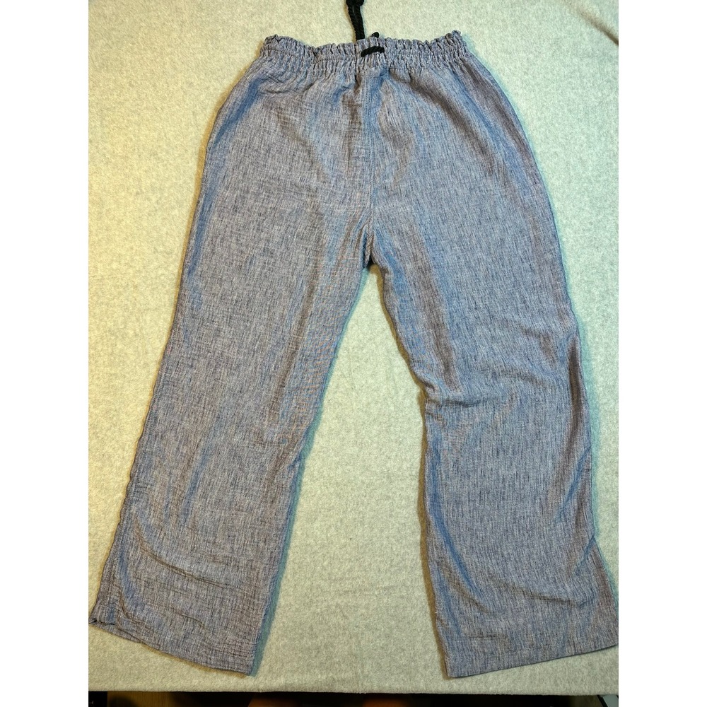 LoeLoe NY Womens 2 Piece Set Blue Heathered Button Down Shirt and Pants  NEW - Picture 13 of 13